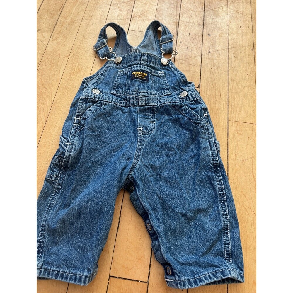 Vintage Oshkosh Denim  Overalls Baby USA Size Large 18-24 months